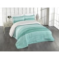 thumbnail image 2 of Ambesonne Turquoise Quilted Coverlet 3 Pcs, Easter Holiday Theme, King Size, Turquoise, 2 of 4
