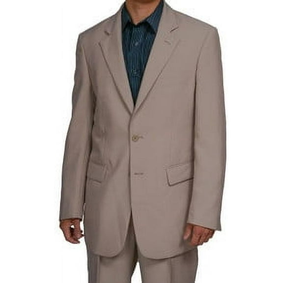 Vinci Men's Beige Color 2 Button Basic Suit 2PP