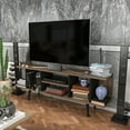 thumbnail image 2 of Akya 63" Modern Wood TV Stand for 65+ inch TV with Solid Wood Legs Walnut & Black, 2 of 5