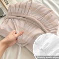 thumbnail image 4 of King Size Fitted Sheet Set - Peach Pink Stripes 3 Piece Bedding Sets 16" Deep Pocket Fitted Sheet with 2 Pillowcases, Modern Vertical Lines Geometric Simple Brushed Microfiber Hotel Luxury Bed Sheets, 4 of 9