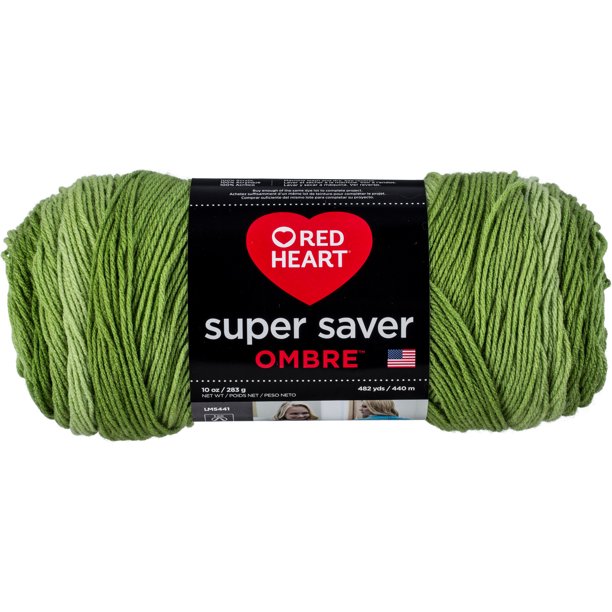 Red Heart E305.4933 Ombre Yarn, Green Apple