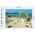 thumbnail image 2 of ABPHOTO Polyester 7x5ft Wedding Decoration Backdrop Seaside Sand Beach Backdrops Romantic Fresh Flowers Arch Table Curtain Photography Background for Lover Bride Summer Party Photo Studio Props, 2 of 3