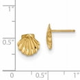 thumbnail image 2 of Beautiful 14k Satin Diamond-cut Seashell Post Earrings, 2 of 2