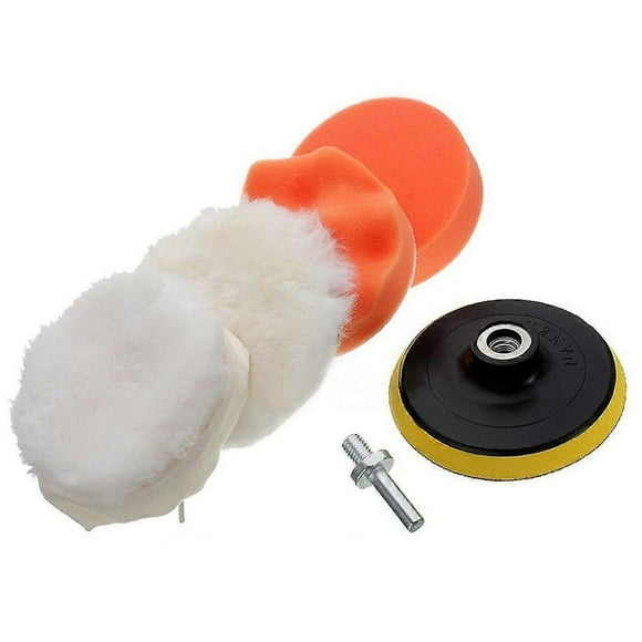 Ensemble de 6 tampons de polissage à haute densité de 4 pouces, adaptateur de perceuse M10, cire de polissage pour voiture