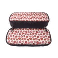 thumbnail image 5 of Lsque Hand Drawn Strawberry Printed Big Capacity PU Leather Pencil Case Large Pencil Pouch Stationery Pen Bag Pencil Holder for Teen, 5 of 6