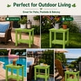 thumbnail image 5 of Y&M Outdoor Side Table, HIPS Adirondack Small Double Layer Table, Waterproof Square Balcony Modern End Tables for Patio, Pool, Beach, Porch, Deck, Indoor or Outdoor Use, Lime, 5 of 6