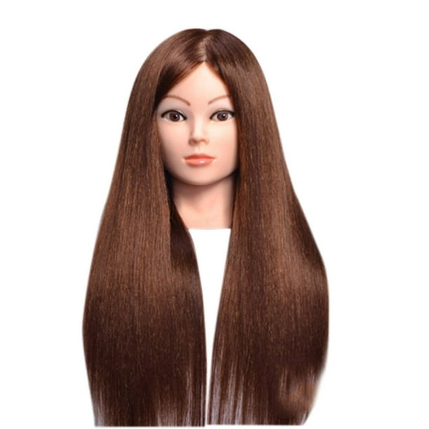 Cabeza de maniquí americano cabeza de maniquí de pelo Real para peinar con maquillaje 20 pulgadas