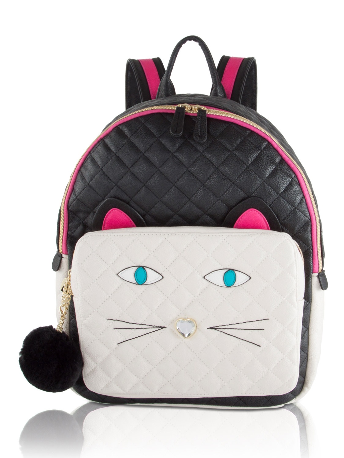 betsey johnson black and white backpack