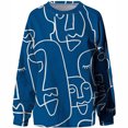 thumbnail image 4 of Pompotops Chandails en Molleton Oversize à Col Rond pour Femmes, Manches Longues, Blouse, T-shirt, 4 of 4