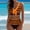 Orange, variant on Women's Solid Color Bikini Jumpsuit Set for Spring and Summer