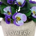thumbnail image 6 of Northlight Pansy Artificial Floral Arrangement in "Flowers & Garden" Pot - 6" - Purple and Blue, 6 of 6
