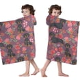 thumbnail image 4 of Dachshund Dog and Flower Floral Hooded Bath Towel，50"x30" for Ages 3 To 12 Kids, Quick Dry Lightweight Soft Microfiber Hood Beach Towel Cover Up for Kids, 4 of 7