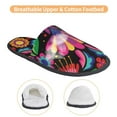 thumbnail image 5 of Junzan Fuzzy Feet Slippers For Women,House Shoes Non Slip Indoor/Outdoor,Colorful Floral Embroidery Mexican Designs-Medium, 5 of 9