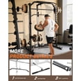 thumbnail image 1 of 1000lbs Power Cage Smith Machine Home Gym – Multi-Function Strength Training Equipment with Barbell, Lat Pulldown, Cable System, Landmine, J-Hooks, Safety Spotter Arms – Pure Black, 1 of 8