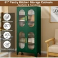 thumbnail image 6 of Erosoei 61" Metal Kitchen Pantry Storage Cabinet with 4 Acrylic Doors and 4 Adjustable Shelves, 6 of 6