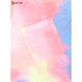 thumbnail image 6 of Spencer Womens Tie-Dye Printed Gradient Pocket Front T-Shirts V Neck Short Sleeve Casual Tunic Blouse Tops (XXL, Light Green), 6 of 6