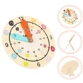 thumbnail image 3 of Wooden Clock Toy Children Educational Clock Model Time Learning Wood Clock Kids Plaything, 3 of 8