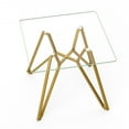 thumbnail image 6 of GZXS 35.4-Inch Square Tempered Glass Dining Table for 2–4 People, Modern Kitchen Table with Gold Metal Legs, Small Space Dining Table for Apartment, Office, or Café, 6 of 9