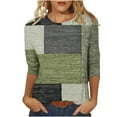thumbnail image 2 of LiMoi Summer Tops for Women Floral Women's 3/4 Sleeve T Shirts Plus Size T Shirts Women 3/4 Sleeve Color Block Shirts for Women Plus Size New Arrivals, 2 of 5