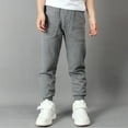 thumbnail image 2 of Tisuna Sweatpants For Little Boys Solid Color Elastic Waist Slim Leg Pants Casual Breathable Spring Autumn Kids Trousers Grey Size 7-8 Years, 2 of 9