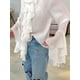 thumbnail image 4 of Blusas Casuales para Mujer, con Mangas Acampanadas, Cuello Alto y Volantes, Camisa de Verano A para Vacaciones. S, 4 of 10