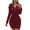 Wine, variant on QIPOPIQ Women's Summer Cold Shoulder Bodycon Dresses Short Sleeve Zip Neckline Sexy Stretchy T Shirt Mini Dress Clearance