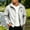 White, variant on Rain Jacket Men Waterproof, Lightweight Outerwear Zip Up, Elastic Cuffs, Drawstring Windbreaker Running Cycling Hiking Hooded Raincoat with Pockets