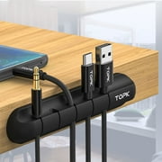 TOPK 2 Pcs [5 Clips] Cable Management Clips Organizer for USB Mouse Car Home Office Desktop