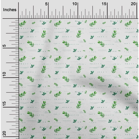 oneOone Cotton Jersey Green Fabric Leaves Watercolor Quilting Supplies Print Sewing Fabric By The Yard 58 Inch Wide