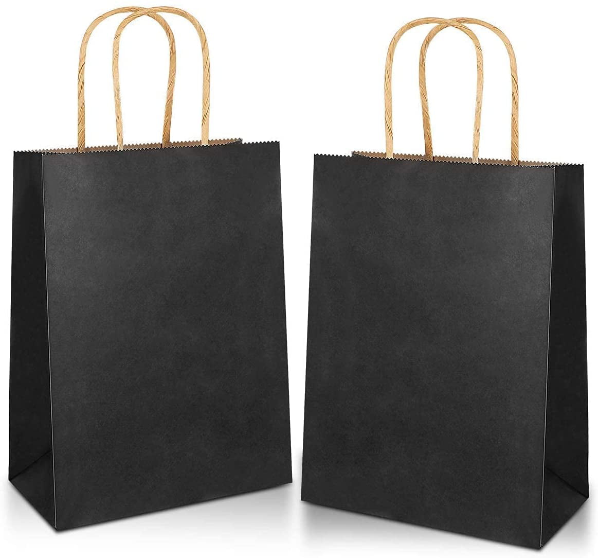 20Pcs Small Striped Kraft Paper Gift Bag With Recyclable Handle Loot Bags Tote 