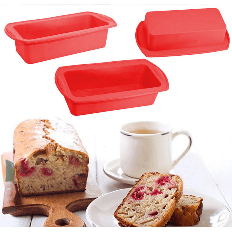 COOKSTYLE Silicone Bread Loaf Pan, 10inch 2 Pack Silicone Loaf Pan,  Silicone Bread Pan with Silicone Spatulas Pastry Brush, Loaf Pans for  Baking