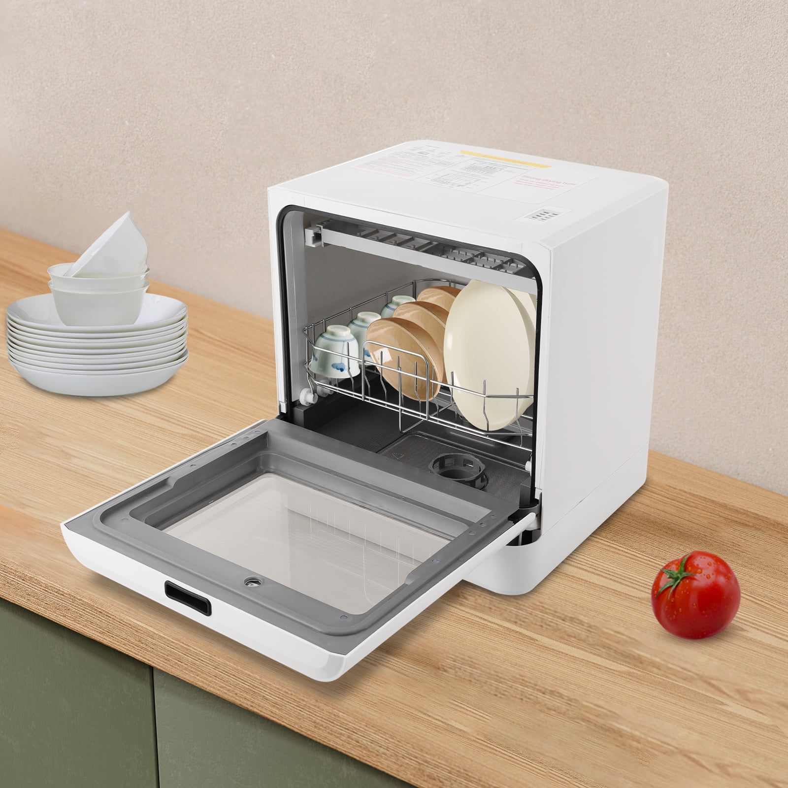 White Portable Mini Dishwasher, Countertop Dishwasher, Household Mini Dishwasher for Homes, Apartments