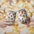 thumbnail image 2 of 12oz Stemless Wine Tumblers White Strawberry Plants Fruit Vacuum Insulated Stainless Steel Travel Tumbler Cups Mug with Lid and Straw for Champaign,Cocktail,Beer with Cleaning Brush, 2 of 5