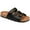 Black, variant on Collection Womens Desta Faux Leather Buckle Footbed Sandals