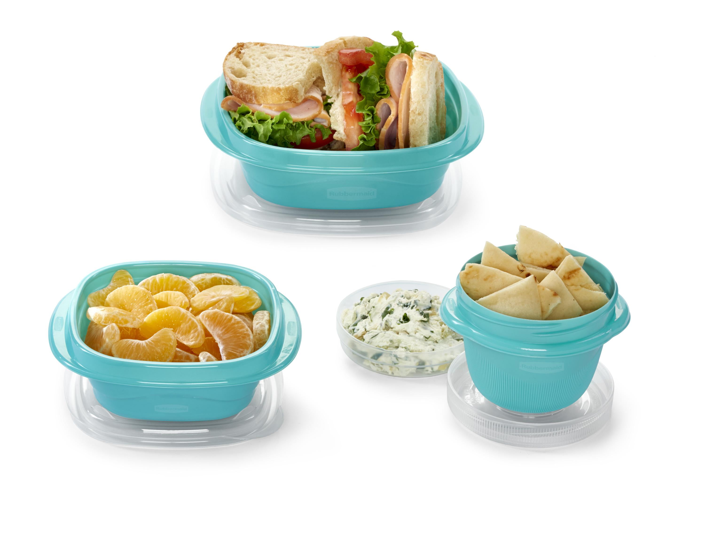 Rubbermaid TakeAlongs On the Go Food Storage and Meal Prep Containers, 16-Piece Lunch Set, Teal Splash