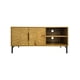 thumbnail image 2 of RED VELVET Mueble para TV Moderno, Madera Clara con Diseño Geométrico, Mesa Consola con Estantes y Puertas, Base de Metal Negro, 2 of 7