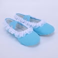 thumbnail image 6 of LEKWK Toddler Girls Ballet Shoes Ruffled Lace Trim Cross Elastic Strap Dance Shoes Cute Soft Flat Ballet Slippers Training Gymnastics Performance Footwear 2-12Y, 6 of 9