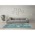 thumbnail image 3 of Ahgly Company Indoor Square Patchwork Light Blue Transitional Area Rugs, 4' Square, 3 of 4