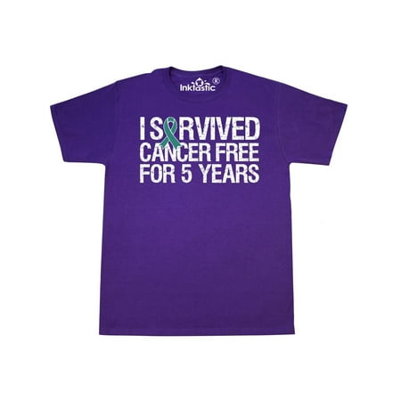 I Survived Cancer Free For 5 Years Teal Ribbon T-Shirt