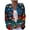 Blue-A, variant on Women's Christmas Long Sleeve Reindeer Plaid Printed Button-Down Knit Cardigan, Festive Holiday Casual Loose Outerwear Top for Women - Cute Reindeer Checkered Design 4XL