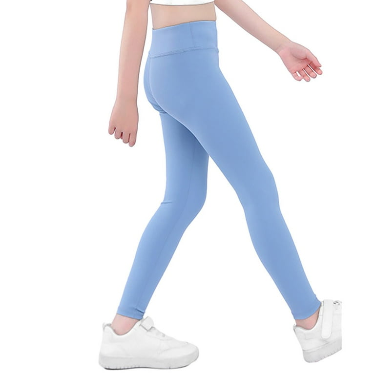 URMAGIC Girl's Wideband Waist Leggings High Waisted Tights Workout Yoga  Skinny Pants 4-11T 