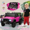thumbnail image 3 of Qaba Land Rover Licensed Kids Ride on RC Car, 12V Toddler Ride on Toy Jeep Truck,  Gift for Boys & Girls, Pink, 3 of 10