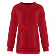 thumbnail image 5 of T-shirt de la Saint-Valentin pour Femmes 2024, Chandails à Col Rond, T-Shirts Décontractés avec Cœur, T-Shirts Graphiques Amples à Manches Longues, Chandails à Enfiler, Hauts Mode pour les Fêtes, T-Shirt, 5 of 5