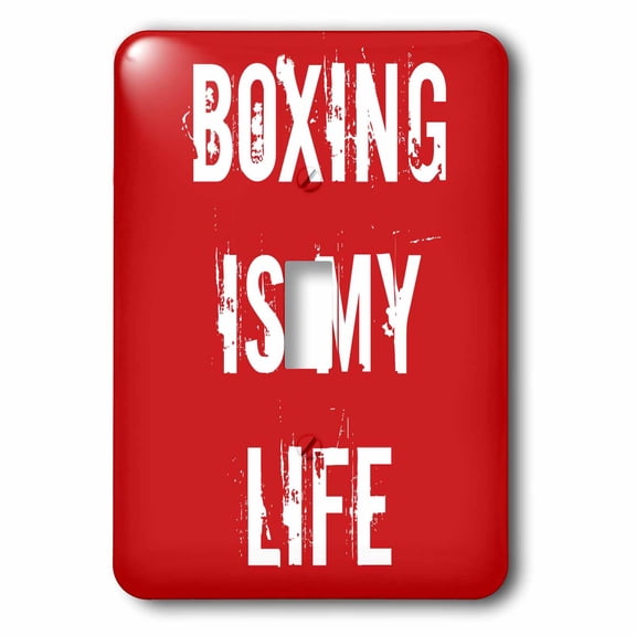 3dRose, Boxing is my life red white, single toggle switch