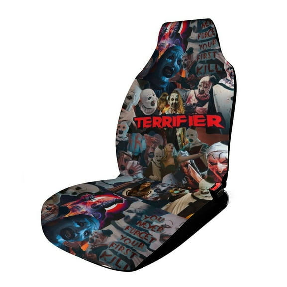 Terrifier Car Seat Covers Pattern Front Seat Protector Cover Full Universal Size Auto Accessories 1PCS