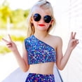 thumbnail image 2 of Girls Sequin Print Sleeveless Off Shoulder Mini Dress Party Wear, 2 of 6