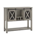thumbnail image 1 of Farmhouse Coffee Bar Cabinet with Sliding Barn Doors, 9-Bottle Wine Rack & Glass Holder, Storage Sideboard for Kitchen Dining Room, 1 of 6