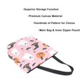 thumbnail image 3 of FORMRS Womens Canvas Tote Bag with Zipper Inner Pocket Shoulder Handbag, Pink Halloween Ghosts, 3 of 7