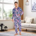 thumbnail image 6 of FORMRS Onesies Pajama for Adults Unisex Hoodie Winter Jumpsuit One Piece Sleepwear, Sizes S-2XL, Watercolor Pink Marble Pattern, 6 of 7