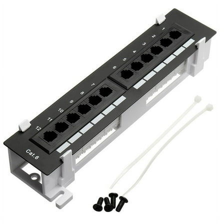 Network Tool Kit 12 Port CAT6 Patch Panel RJ45 Networking Wall Mount Rack with Bracket